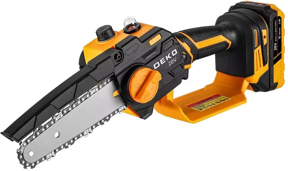 Цепная пила Deko DKCHS 20-6 PRO аккум. 20Вт дл.шины:6" (15cm) 2аккум. 2.2Ач ЗУ (083-2012)