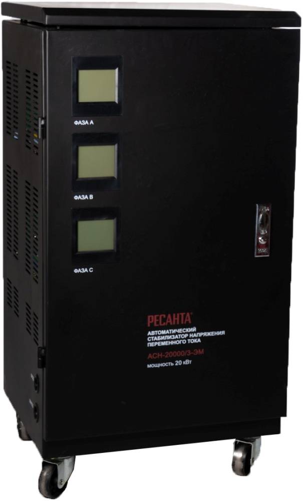 Стабилизатор напряжения Ресанта АСН-20000/3-ЭМ трехфазный черный (63/4/6)