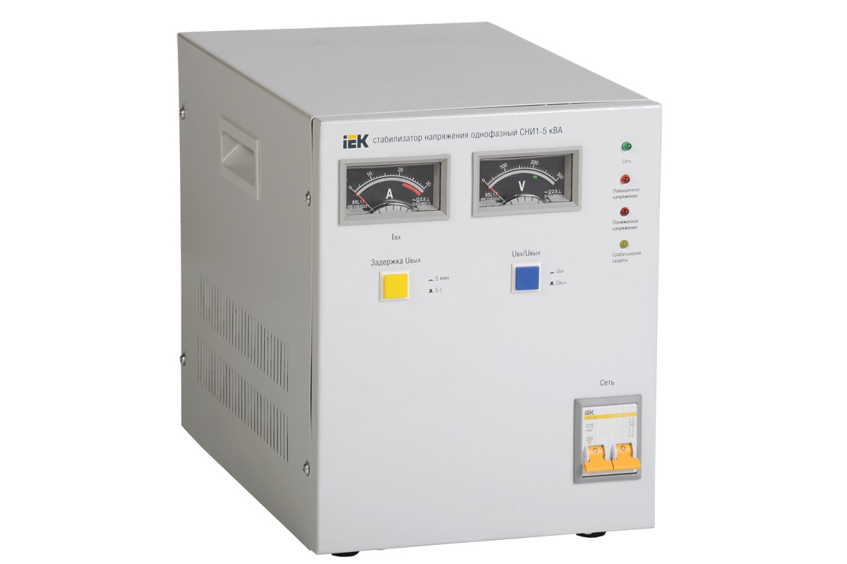 Стабилизатор напряжения IEK СНИ1 5кВА однофазный серый (IVS10-1-05000)