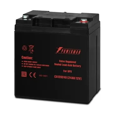 Powerman Battery 12V/24AH Батарея Battery CA12240, напряжение 12В, емкость 24Ач, макс. ток разряда 360А, макс. ток заряда 7.2А, свинцово-кислотная типа AGM, тип клемм M1, Д/Ш/В 166/126/174, 8.4 кг. Battery POWERMAN Battery CA12240, voltage 12V, capacity 2