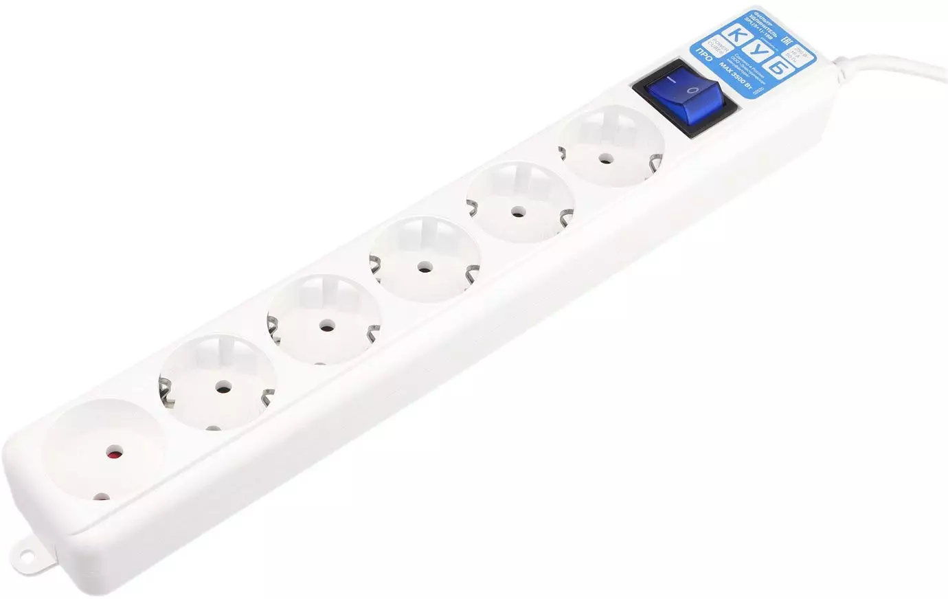 POWERCUBE SPL(5+1)-16B-P-3M Фильтр-удлинитель PRO 3.0 м, LC контур - подавление В/Ч помех, 16А/3,5кВт