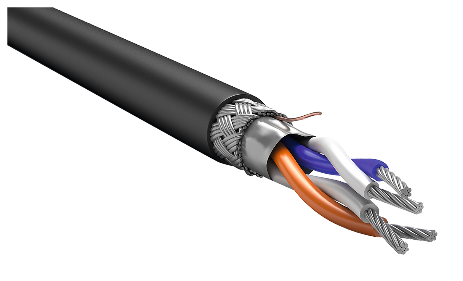 ITK Кабель RS-485 2х2х0,78 нг(А)-HF черный (200м)
