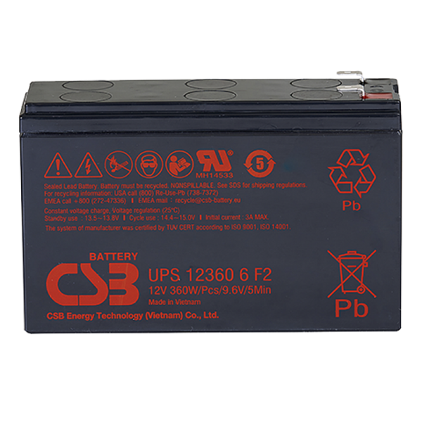 CSB UPS123606 F2 CSB АКБ Аккумуляторная батарея для ИБП 12360 6 (12V 7.5Ah)