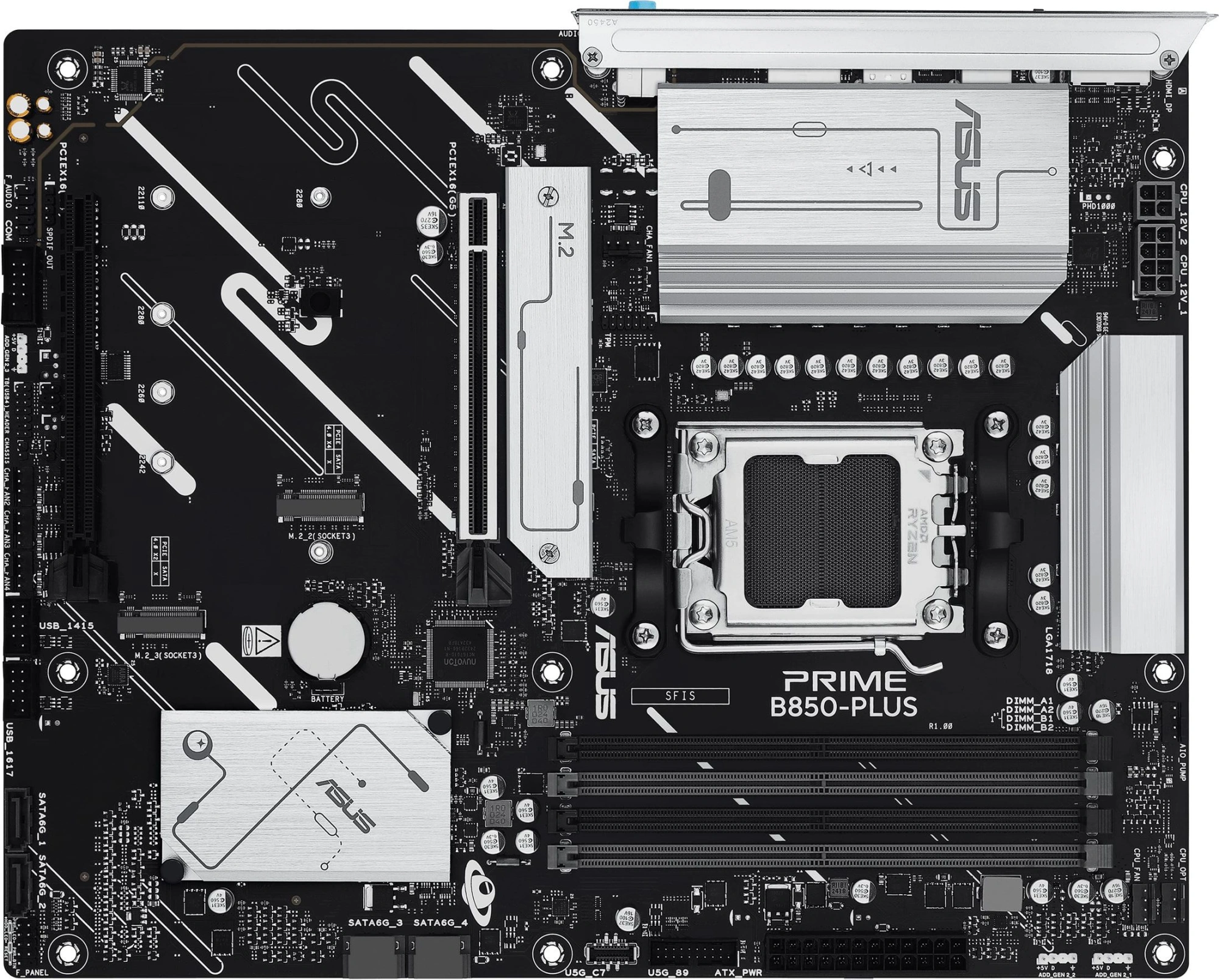 ASUS PRIME B850-PLUS Материнская плата AM5, B850, 4*DDR5,