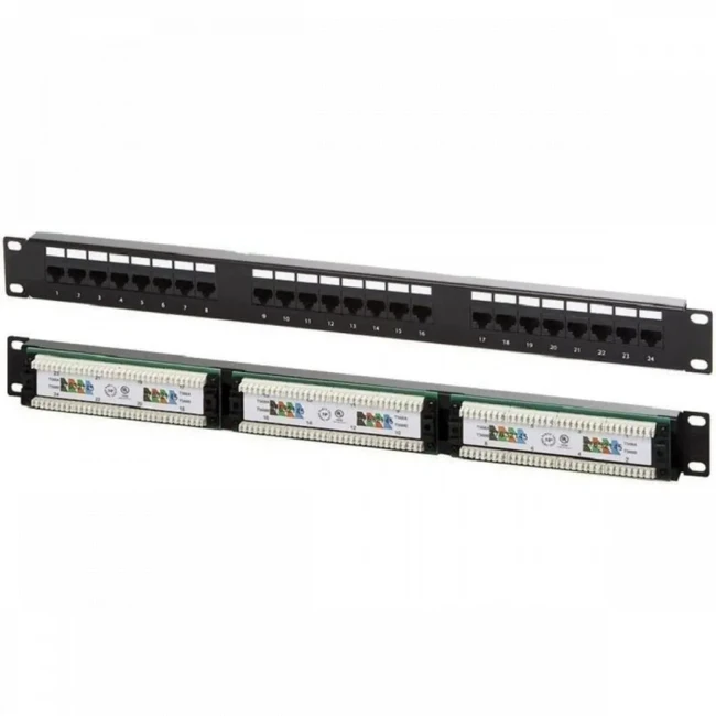 LANMASTER NM-PPU24C Патч-панель 19", кат. 5е, 1U, 24 порта UTP, с возможность установки заднего органайзера