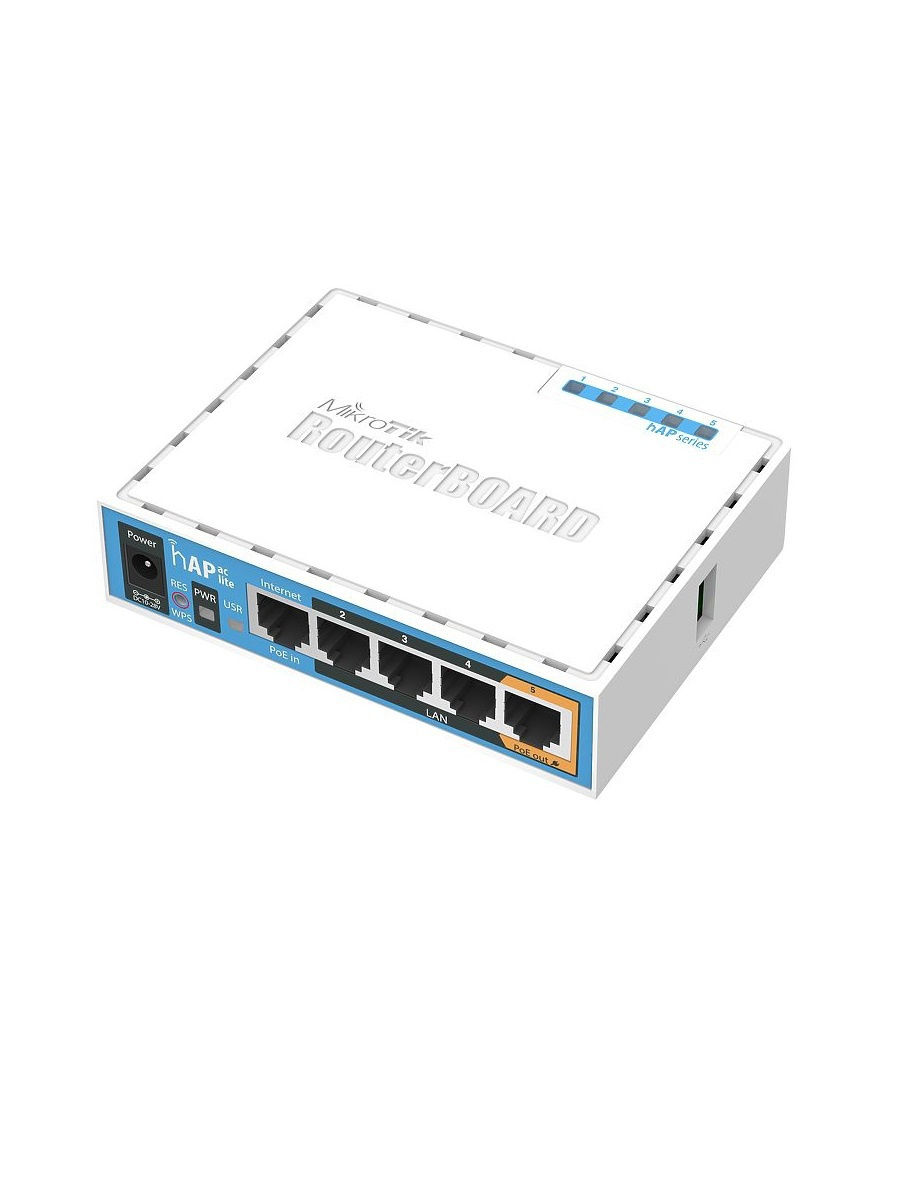 MIKROTIK RB952UI-5AC2ND Роутер RB952Ui-5ac2nD 2.4+5 ГГц, 802.11a/b/g/n/ac, MIMO 2x2, 5x Ethernet