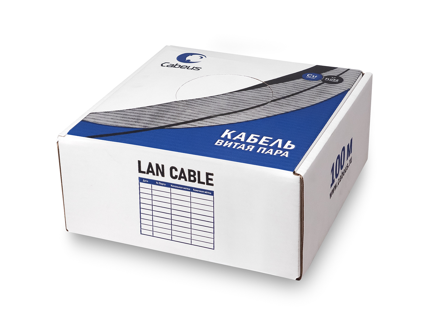 Кабель витая пара Cabeus UTP-4P-Cat.5e-SOLID-LSZH-100 Кабель витая пара UTP (U/UTP), категория 5e, 4 пары (24 AWG), одножильный, оранжевый, LSZH, нг(А)-HF, (100 м)