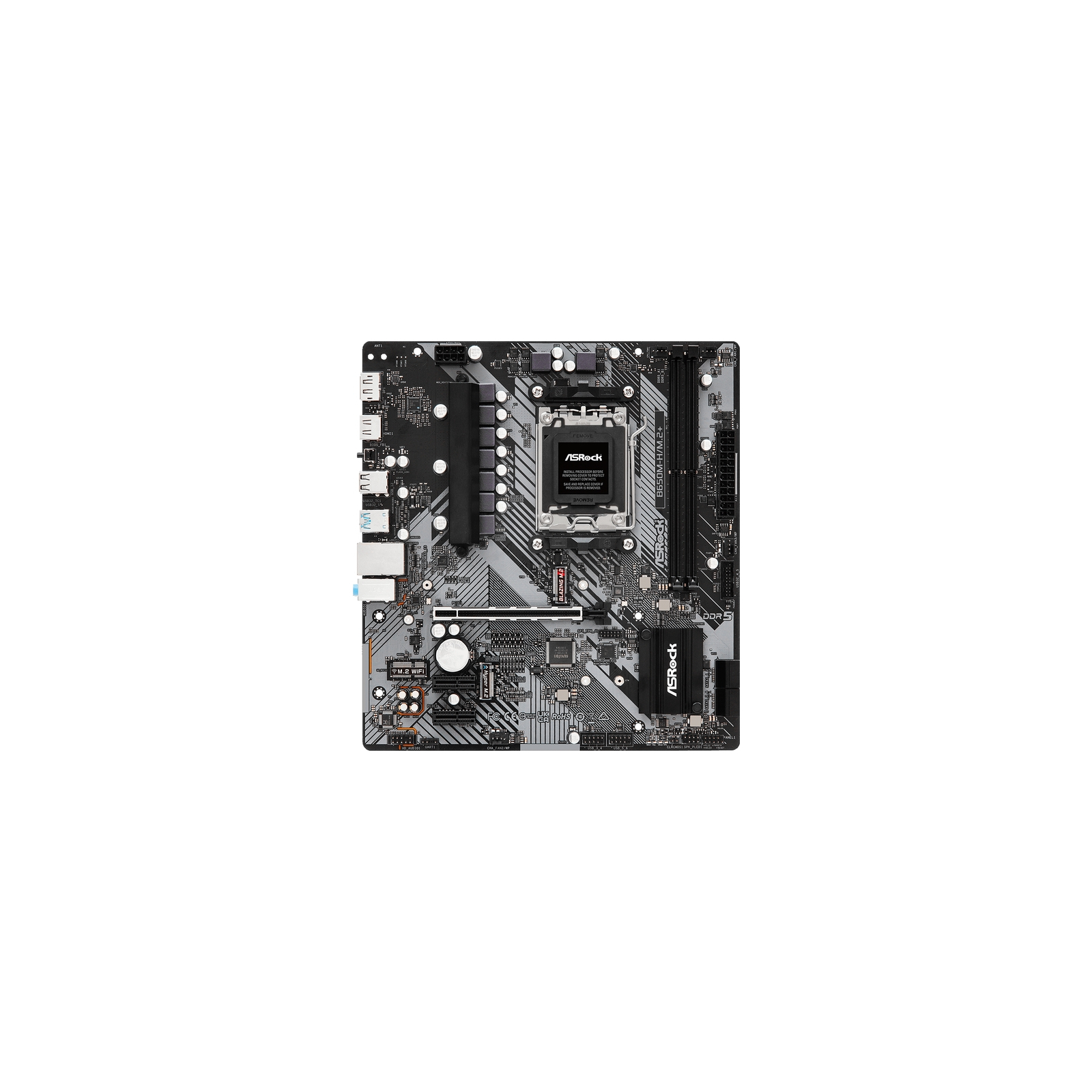 ASRock B650M-H/M.2+ Материнская плата AM5, B650, 2*DDR5,