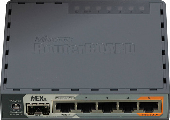 MIKROTIK RB760IGS PoE-маршрутизатор MikroTikRB760iGS2 ядра (880 МГц), 5х 1G RJ45, SFP, USB, MicroSD, раздача PoE (HEX S)