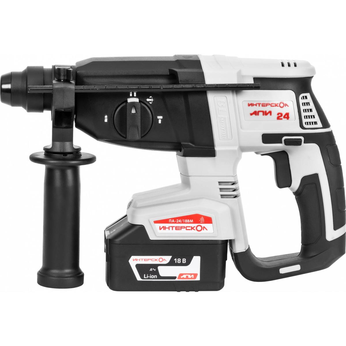 Перфоратор Интерскол ПА-24/18ВМ патрон:SDS-plus уд.:2.6Дж аккум. (кейс в комплекте) Перфоратор Интерскол ПА-24/18ВМ патрон:SDS-plus уд.:2.6Дж аккум. (кейс в комплекте)