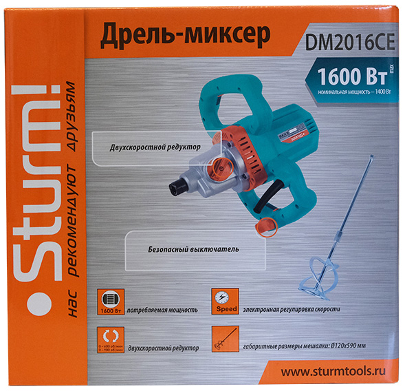 Дрель-миксер Sturm! DM2016CE 1600Вт М14 Дрель-миксер Sturm! DM2016CE 1600Вт М14