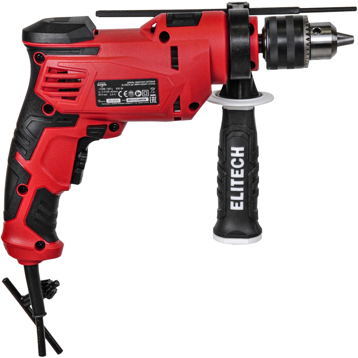 Дрель ударная Elitech ДУ 060РЭ (E2201.019.00) 650Вт ключевой реверс (E2201.019.00) Дрель ударная Elitech ДУ 060РЭ (E2201.019.00) 650Вт ключевой реверс (E2201.019.00)