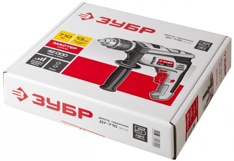 Дрель ударная Зубр ДУ-710 ЭРМ2 710Вт патрон:кулачковый реверс Дрель ударная Зубр ДУ-710 ЭРМ2 710Вт патрон:кулачковый реверс
