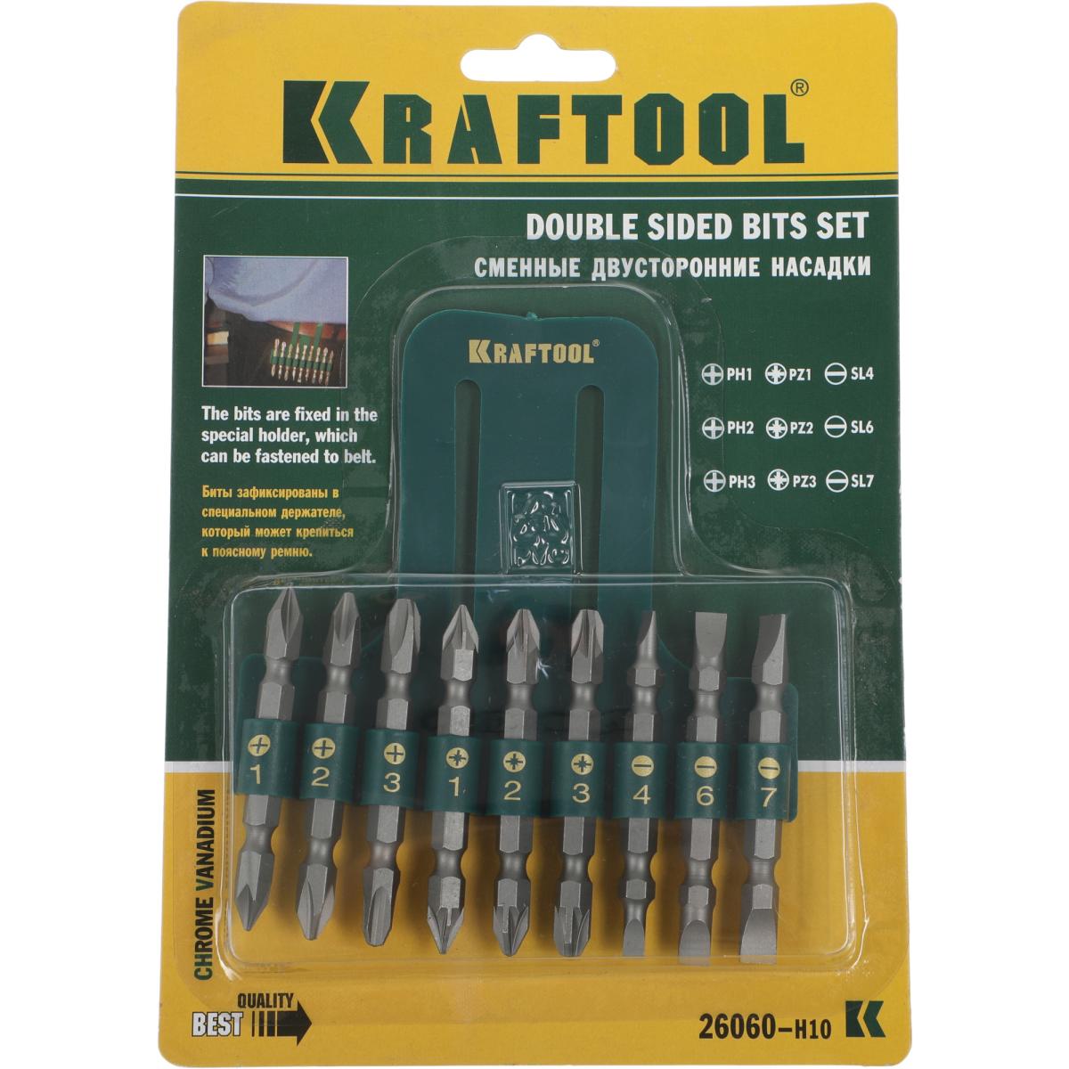 Набор бит Kraftool 26060-H10 (9пред.) для шуруповертов/дрелей Набор бит Kraftool 26060-H10 (9пред.) для шуруповертов/дрелей
