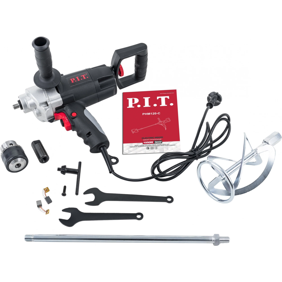 Дрель-миксер P.I.T. PHM120-C 1050Вт ключевой реверс Дрель-миксер P.I.T. PHM120-C 1050Вт ключевой реверс