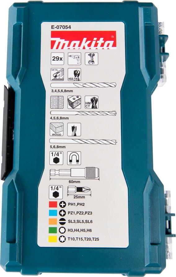 Набор бит и сверл Makita E-07054 универсал. (29пред.) для шуруповертов/дрелей Набор бит и сверл Makita E-07054 универсал. (29пред.) для шуруповертов/дрелей