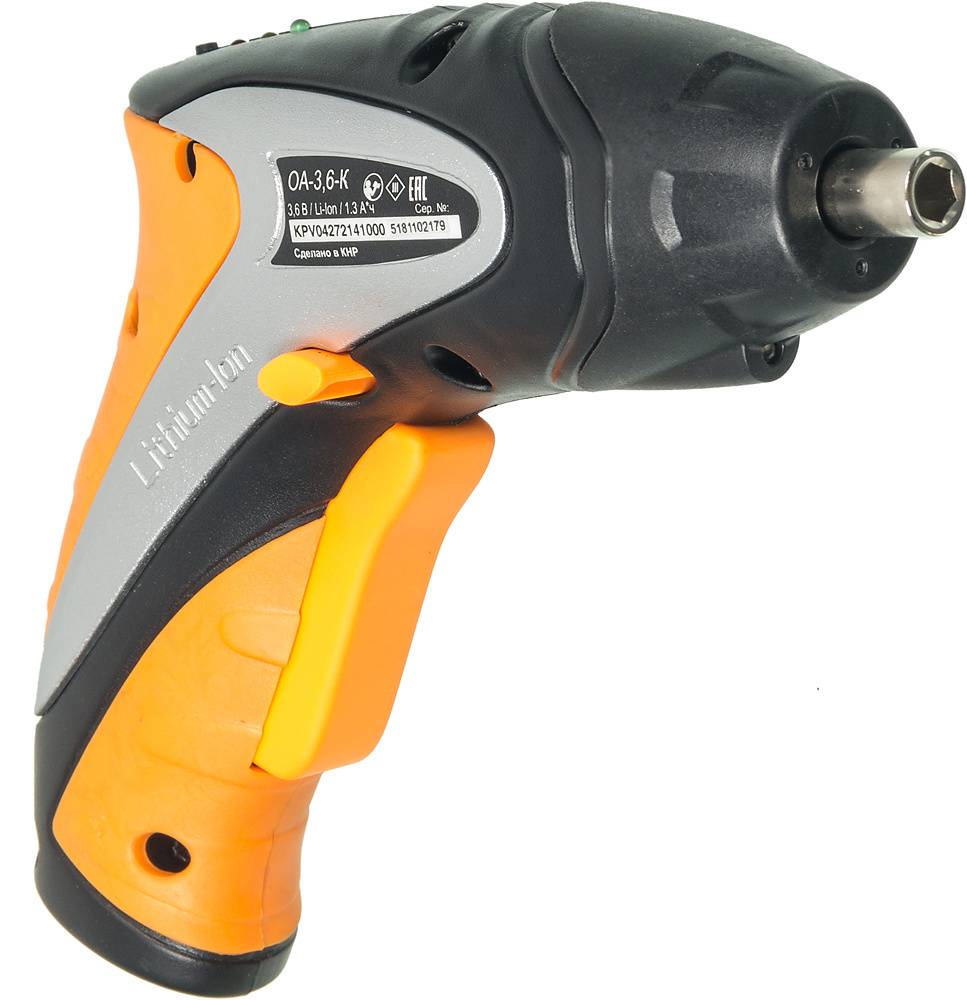 Отвертка аккум. Вихрь ОА-3,6-К аккум. патрон:Шестигранник 6.35 мм (1/4) (кейс в комплекте) (72/14/10) Отвертка аккум. Вихрь ОА-3,6-К аккум. патрон:Шестигранник 6.35 мм (1/4) (кейс в комплекте) (72/14/10)